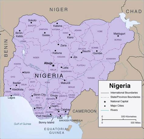 Detailed map of nigeria - Map of detailed nigeria (Western Africa - Africa)