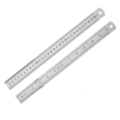 Buy 12 Inch Ruler, Pack with Eraser, Stainless Ruler, Metal Ruler ...