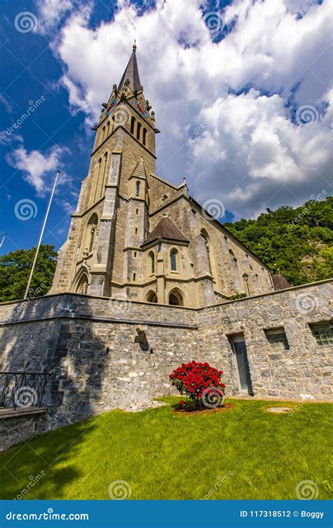 Vaduz Cathedral in Liechtenstein Stock Photo - Image of cathedral, town ...