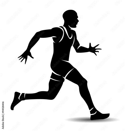 Vector silhouette of a running athlete Stock Vector | Adobe Stock