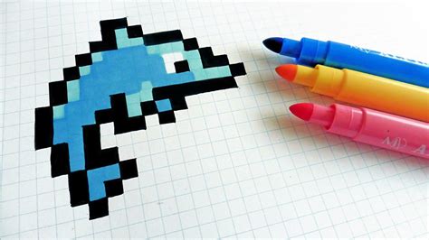 Handmade Pixel Art - How To Draw a Dophin #pixelart | Pixel art, Pixel ...