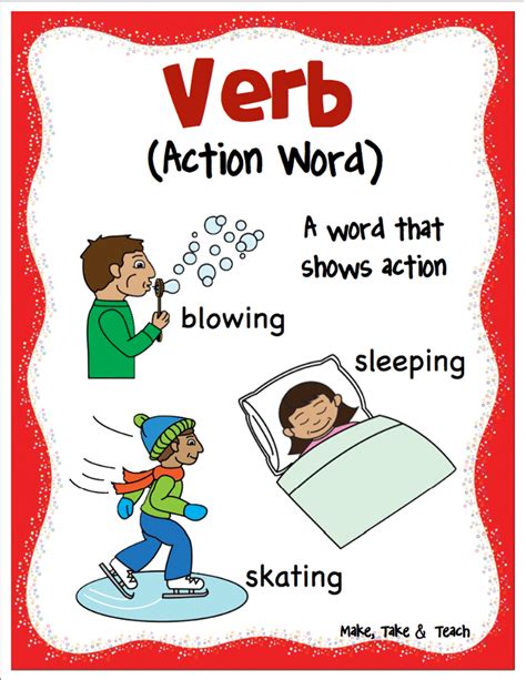 Nouns, Verbs and Adjectives! - Make Take & Teach | Parts of speech ...