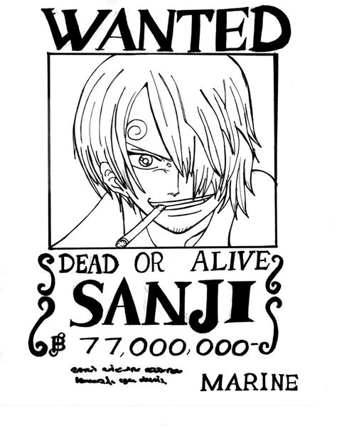 Sanji-wanted by dunkle-melodie on deviantART