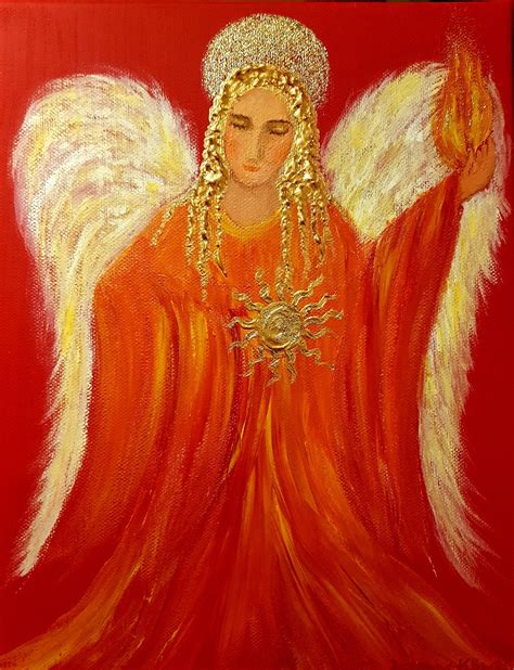 Original Painting archangel Uriel Acryl on Canvas - Etsy