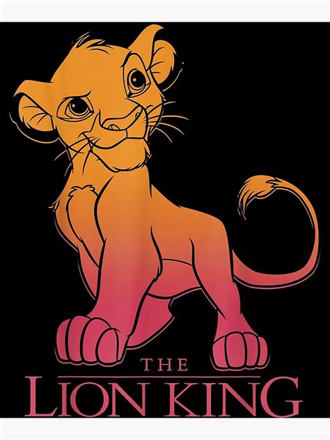 "Lion King Young Simba Sunset Gradient Graphic " Poster for Sale by ...