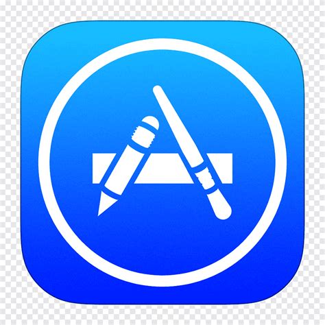 IOS App Store icon, blue computer icon area text, App Store, blue, text ...