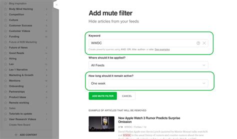 10 Mute Filters Examples – Feedly Blog