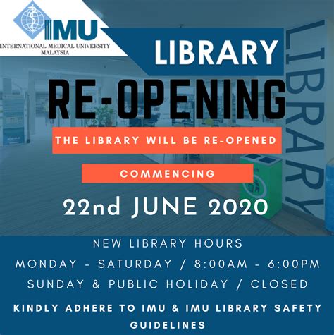 IMU Library Blog: New Library Opening Hours