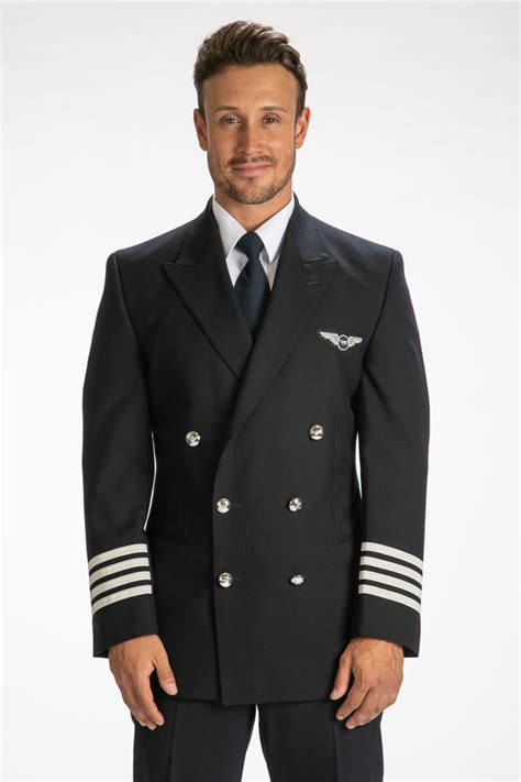 MEN'S PILOT UNIFORM DOUBLE BREASTED JACKET BLACK - Armstrong Aviation ...