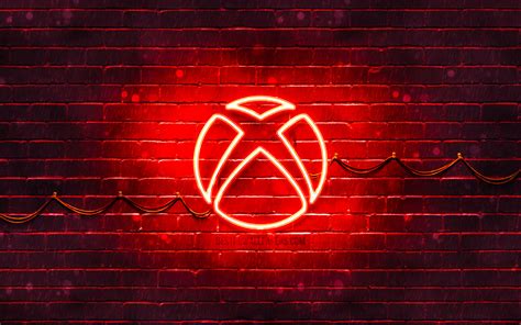 Download wallpapers Xbox red logo, 4k, red brickwall, Xbox logo, brands ...