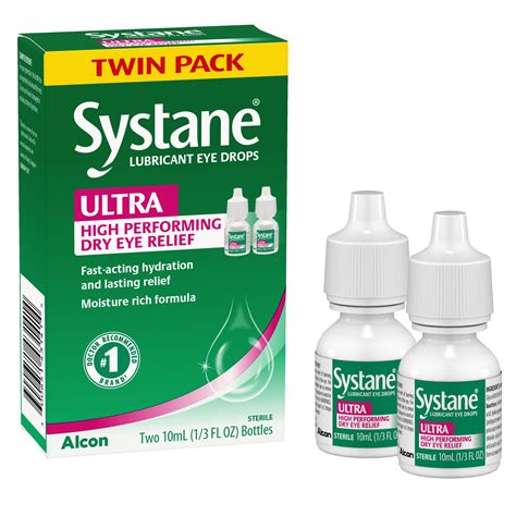 Systane Ultra Dry Eye Care Symptom Relief Eye Drops, Twin Pack ...