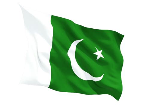 Fluttering flag. Illustration of flag of Pakistan