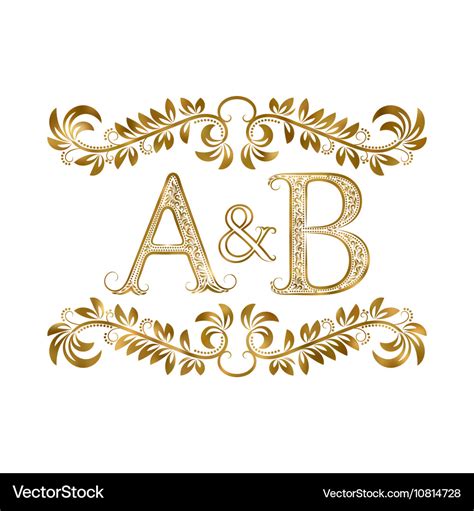 Ab vintage initials logo symbol Royalty Free Vector Image