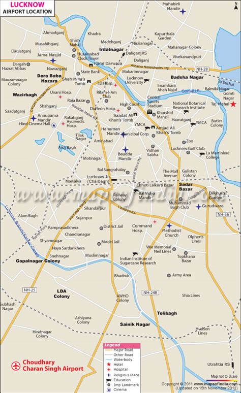 Lucknow Airport Map, Chaudhary Charan Singh International Airport