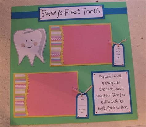 1 Pre made 12 x 12 BABY FIRST TOOTH scrapbook page (TEETH) #Handmade ...