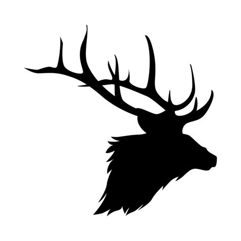 silhouette of elk head. deer, moose. animal, wild, hunting concept ...