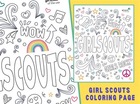 Girl Scout Coloring Page - Etsy