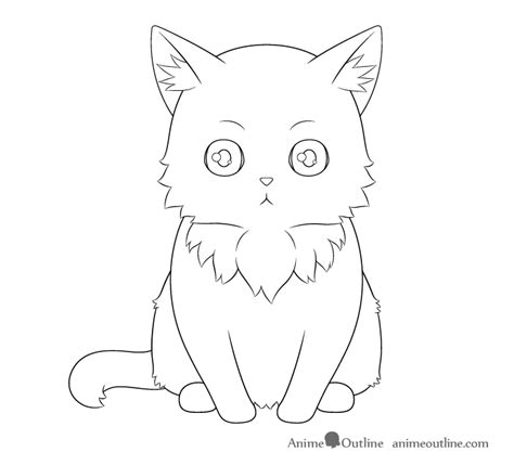 How to Draw an Anime Cat Step by Step - AnimeOutline