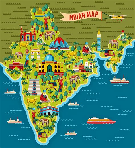 India Map of Major Sights and Attractions - OrangeSmile.com