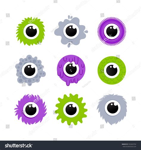 Set Funny Vector Monster Eyes Cartoon Stock Vector (Royalty Free ...