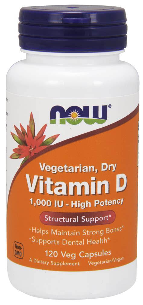 NOW Supplements, Vitamin D 1,000 IU Dry, High Potency, Strong Bones ...