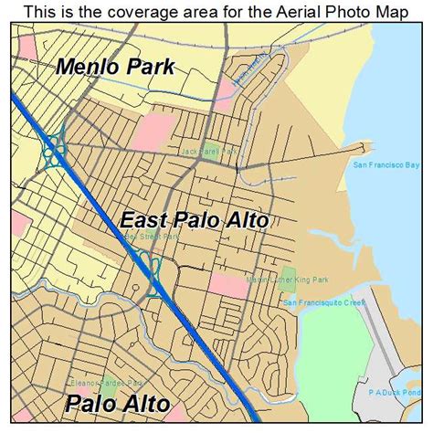 Aerial Photography Map of East Palo Alto, CA California