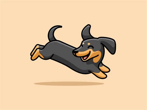 Happy Dachshund | Dachshund cartoon, Cute dog drawing, Dog design art