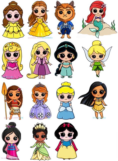 Dibujos Princesas Kawaii | Disney princess cartoons, Princess cartoon ...