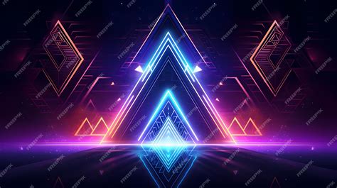 Premium AI Image | geometric neon wallpaper ai generated background