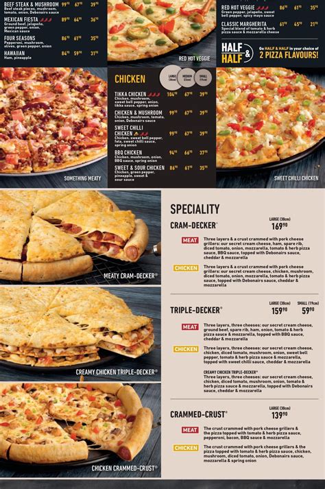 Debonairs Pizza Menu Prices & Specials