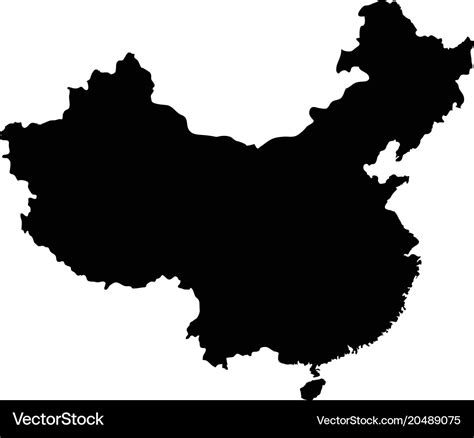 Map of china outline Royalty Free Vector Image