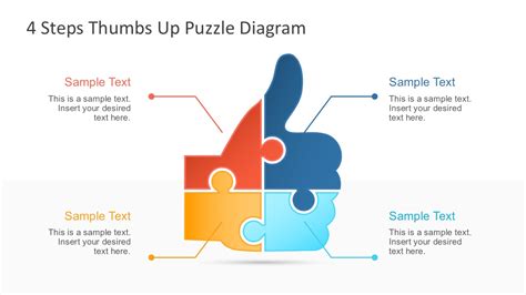 4 Step Thumbs Up Puzzle PowerPoint Template - SlideModel