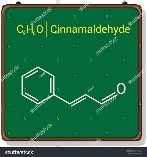 chemical structure of cinnamaldehyde (C9H8O) - Royalty Free Stock ...