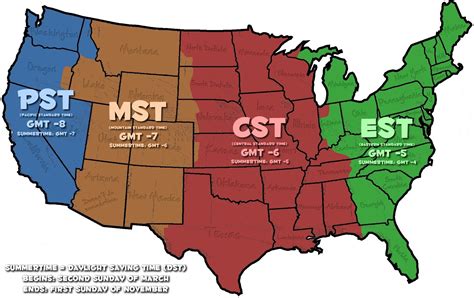 United States Time Zone Map | USA Time Zone