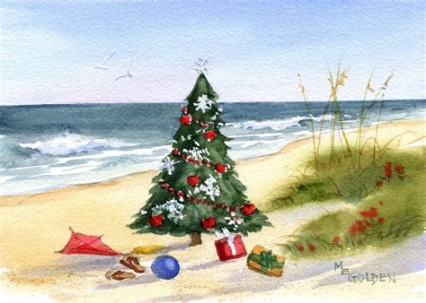 Christmas at the Beach card Coastal Christmas Card