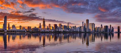 Chicago Skyline at Sunset | Justin Kelefas Fine Art Photography