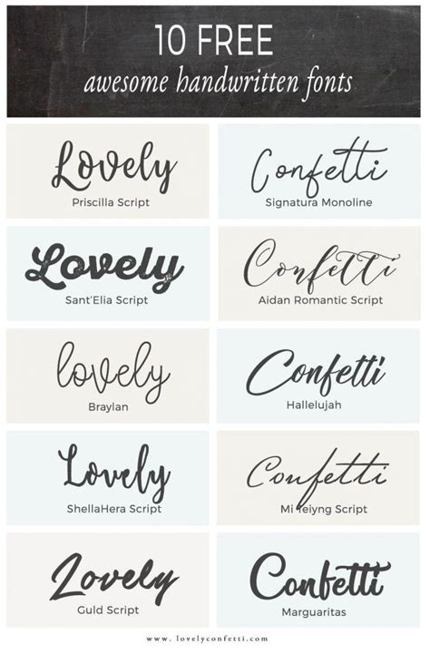 10 free awesome handwritten fonts - LovelyConfetti