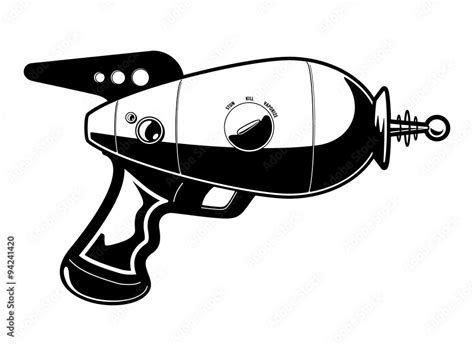 Ray Gun. Cartoon vector illustration of a retro-future ray gun. Stock ...