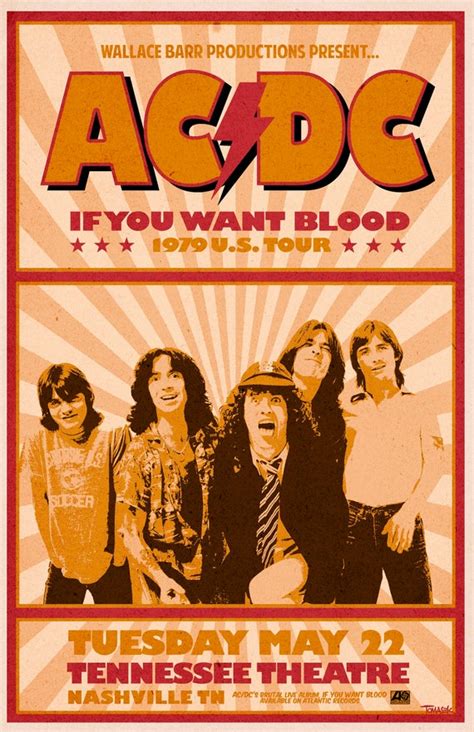 Concert Memorabilia AC/DC 1979 Tour Poster Entertainment