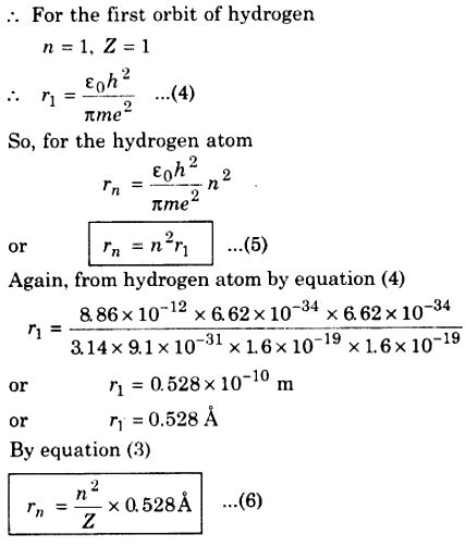 Derive a formula for radius of the stable orbit of hydrogen atom on the ...