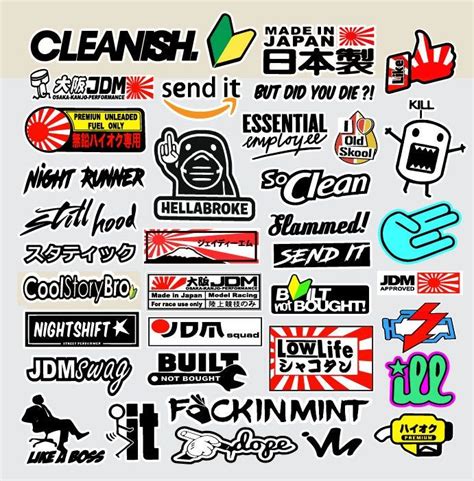 Jdm 26 Random Car Sticker Decal Pack Car Window Stickers for Jdm ...