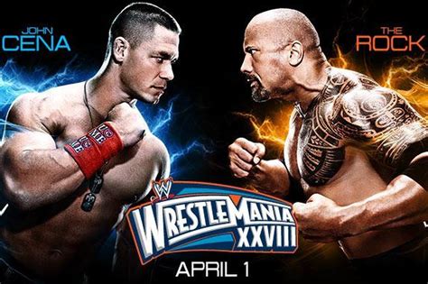 WWE Singles match - John Cena vs The Rock - Wrestlemania 28 Full Match ...