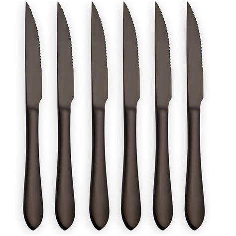 US$ 19.99 - 6-Piece Black Stainless Steel Steak Knives Set - www ...