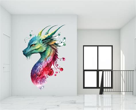 Dragon Wall Decal/ Fantasy Wall Decal/ Chinese Dragon Wall Decal ...