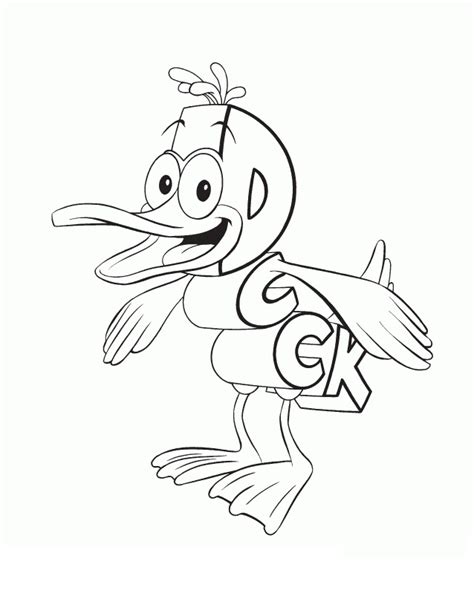 Duck WordWorld Coloring Page - Free Printable Coloring Pages for Kids