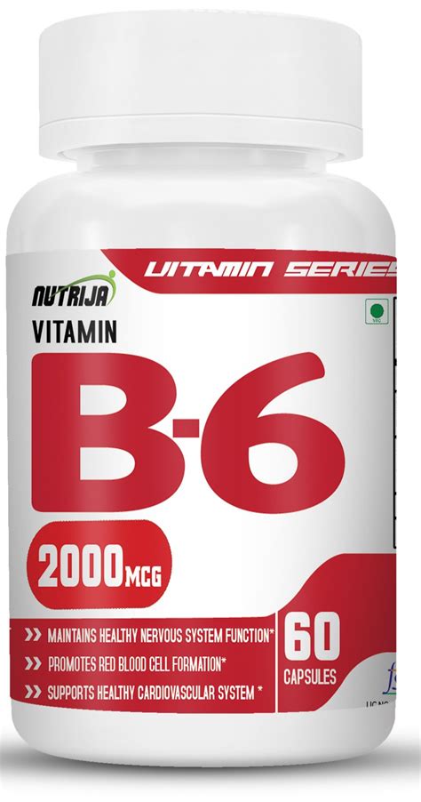 Buy NutriJa Vitamin B6 Supplement 2000mcg - 60 Capsules| NutriJa ...