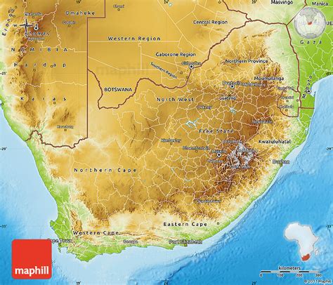 Physical Map of South Africa