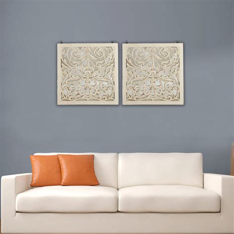 Fretwork Wall art - White Paisley – Summer Rain Store