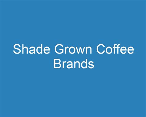 20 Best Shade Grown Coffee Brands [2023] - Curee