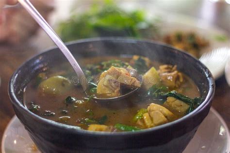 Northern Thai Spicy Soup with Pork Giblets Stock Image - Image of ...